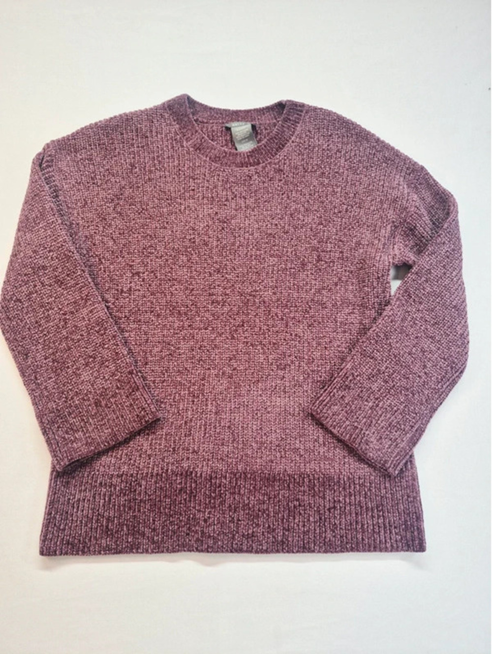 Matty M Plum Heavy Knit Chenill Crew Neck Sweater Women's Med NWT